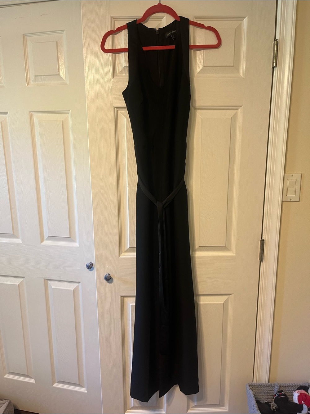 Banana Republic Black Sleeveless Jumpsuit with Waist Tie